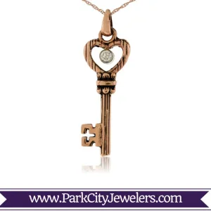 Skeleton Key Diamond Pendant