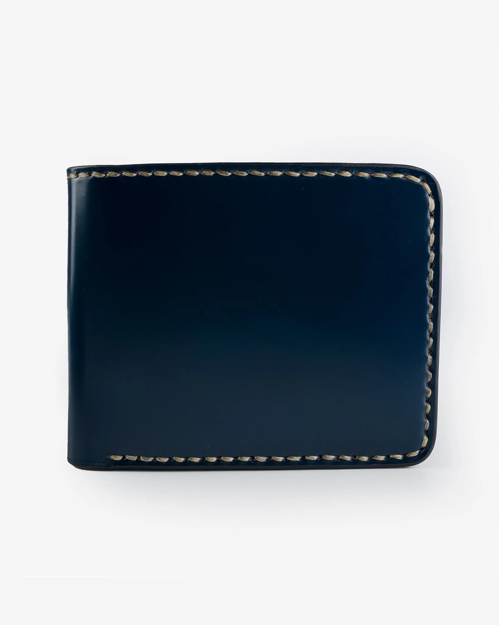 Slimline Small Shell Cordovan Wallet - Navy