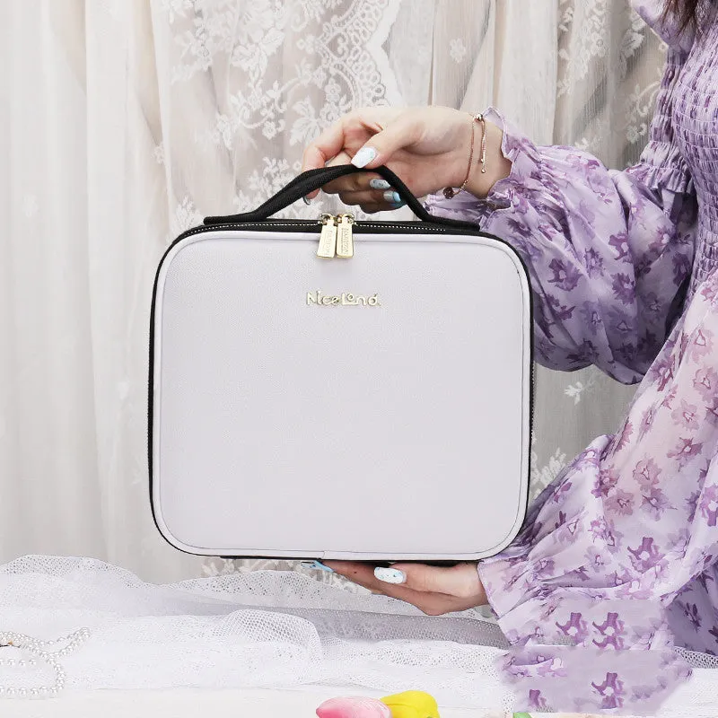 Smart LED Cosmetic Case With Mirror Cosmetic Bag