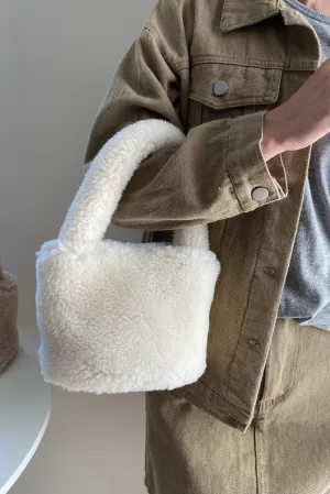 Something About Her Mini Fuzzy Handbag - Alpine White