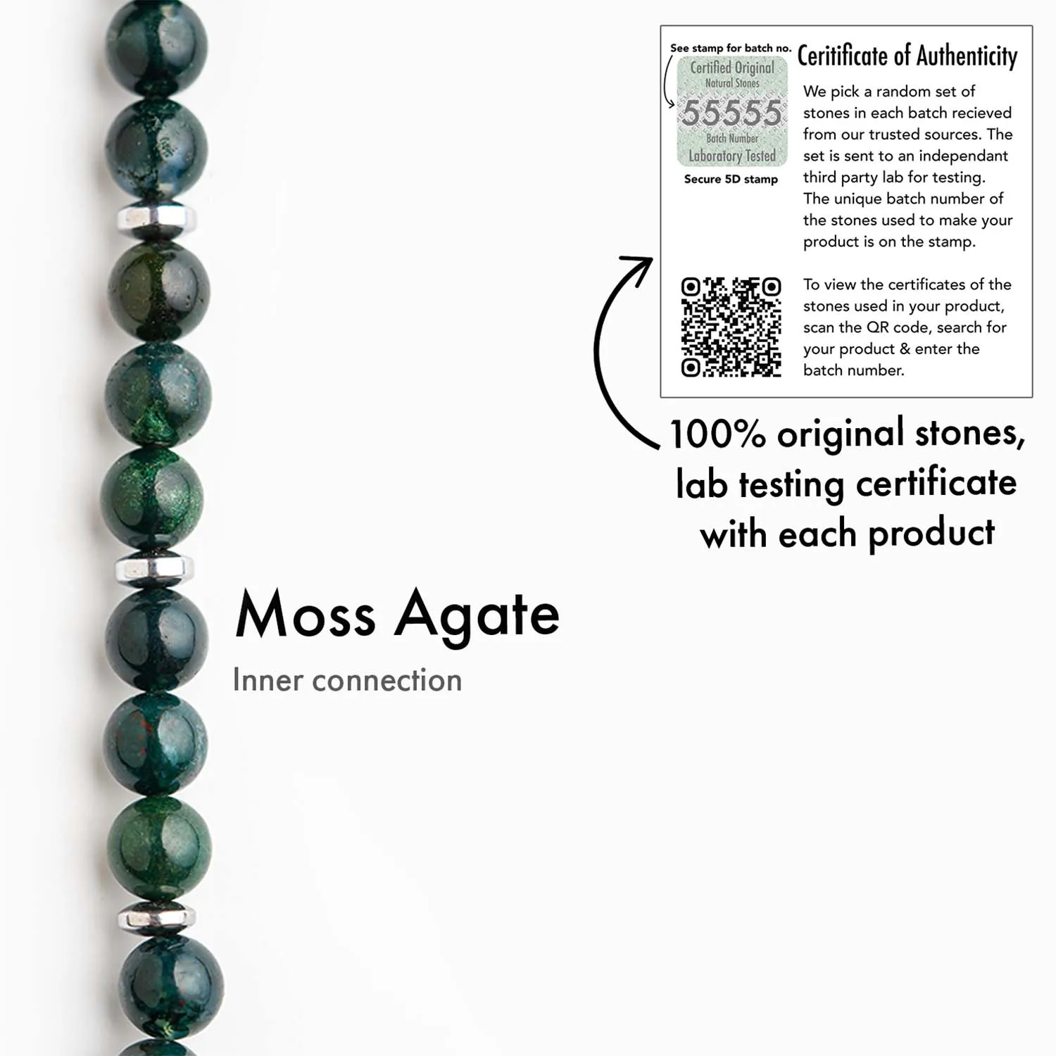 Soulful Moss Agate Natural Stone Bracelet
