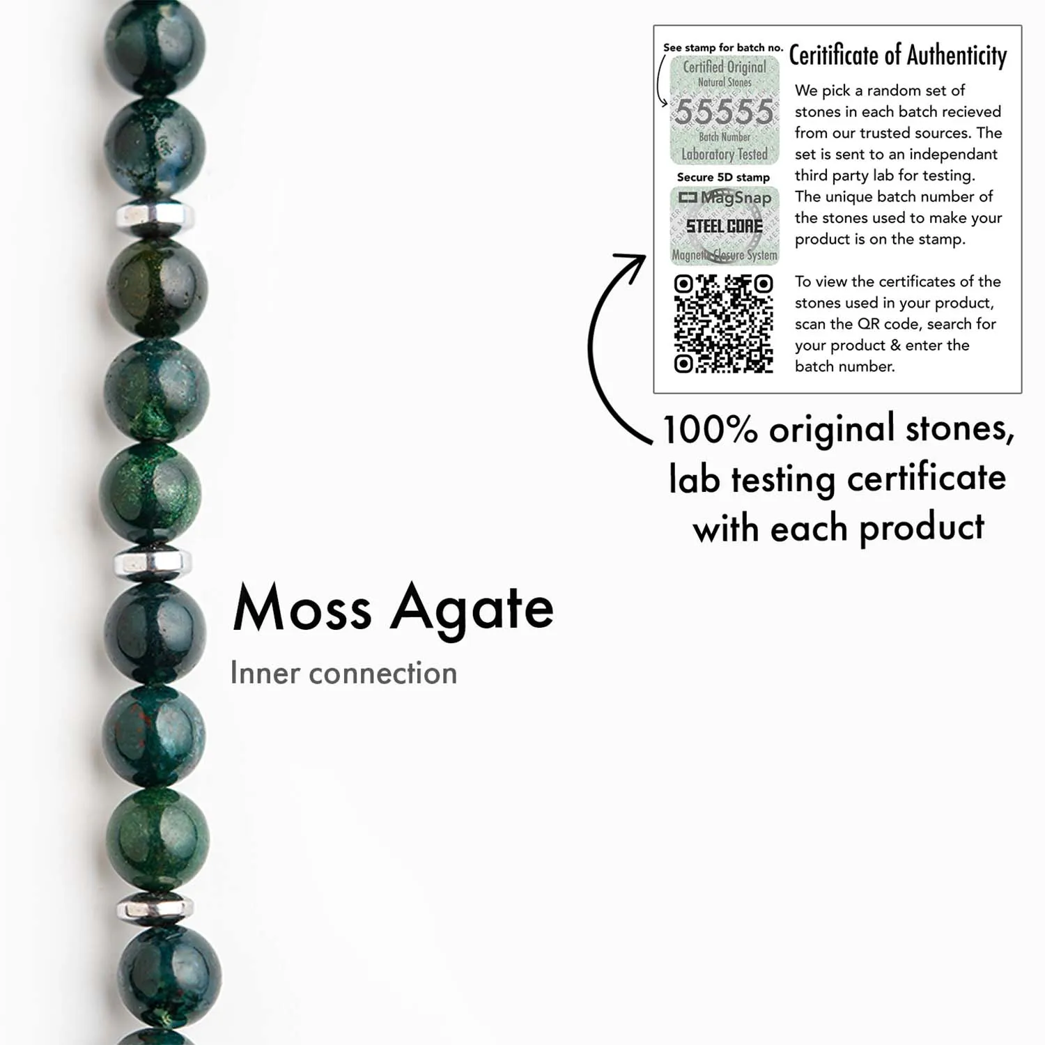 Soulful Moss Agate Natural Stone Bracelet