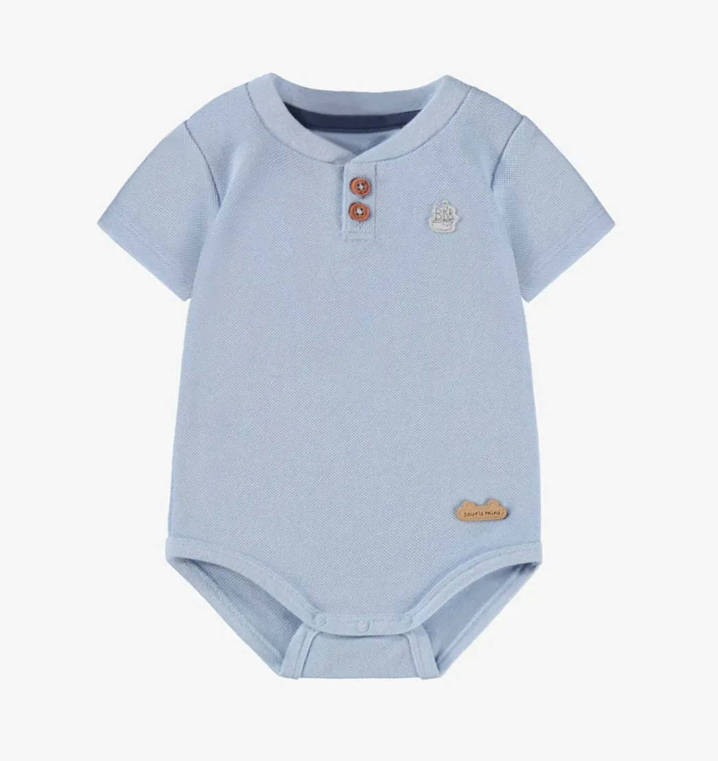 Souris Mini Blue Waffle Onesie