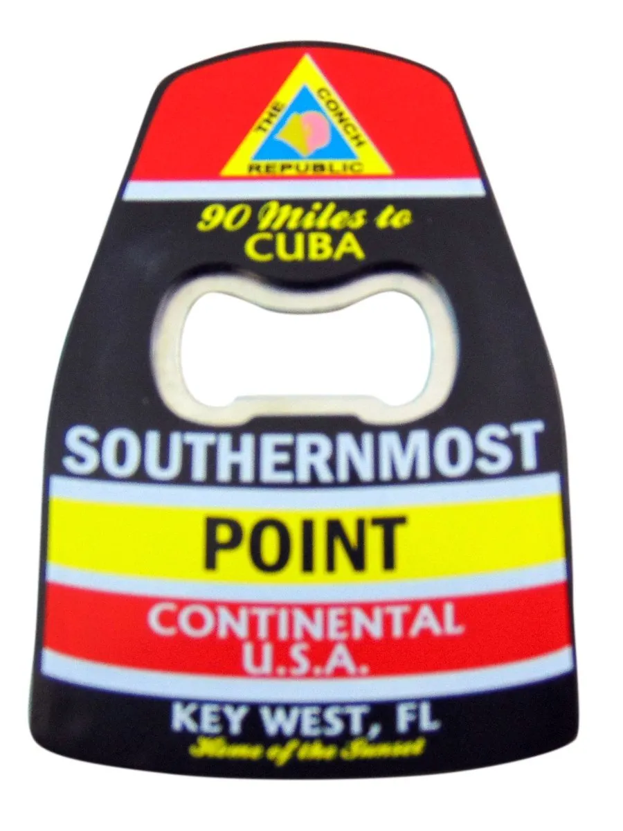 Southernmost Point Bottle Opener with Magnet Key West Florida Souvenir