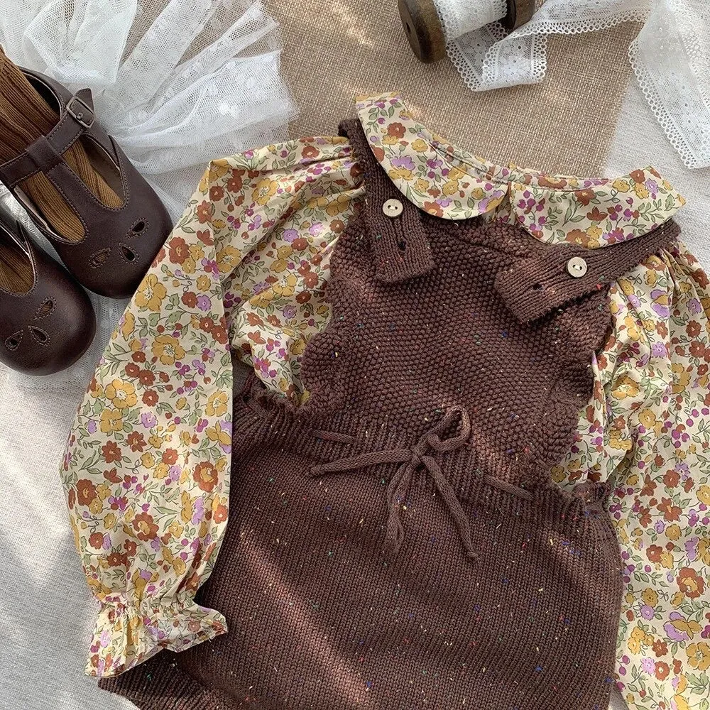 Sprinkled Knit Romper - Brick