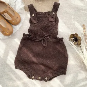 Sprinkled Knit Romper - Brick