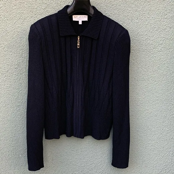 ST. JOHN Essentials by Marie Gray Black Sweater Size 10