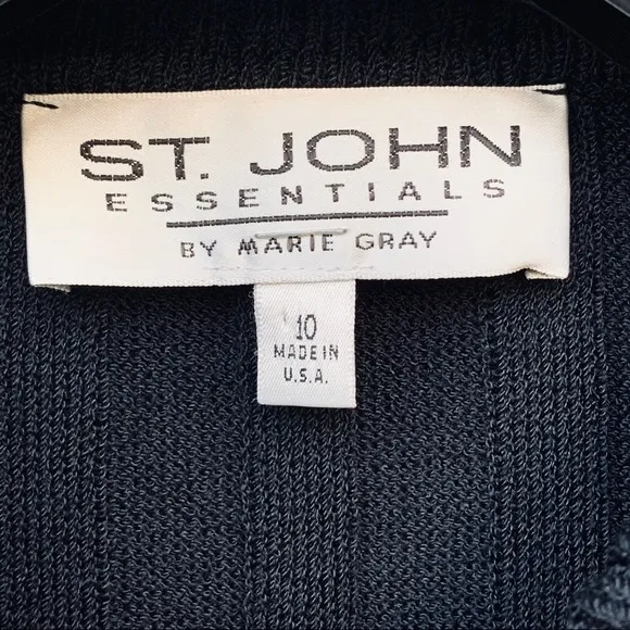 ST. JOHN Essentials by Marie Gray Black Sweater Size 10