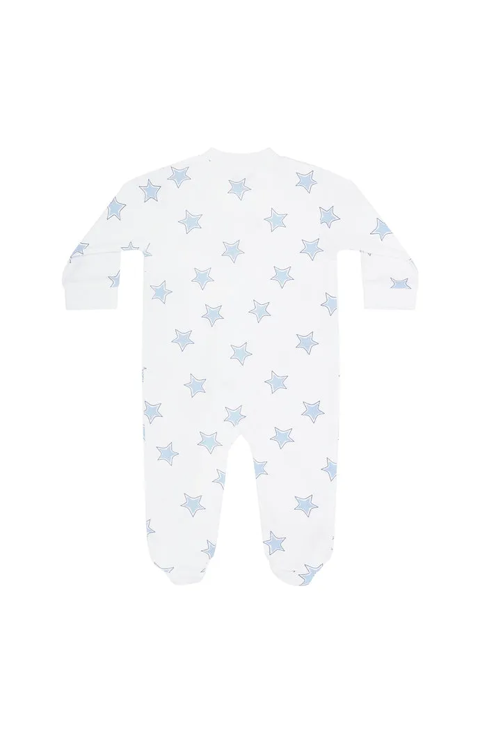 Star Print Zipper Footie