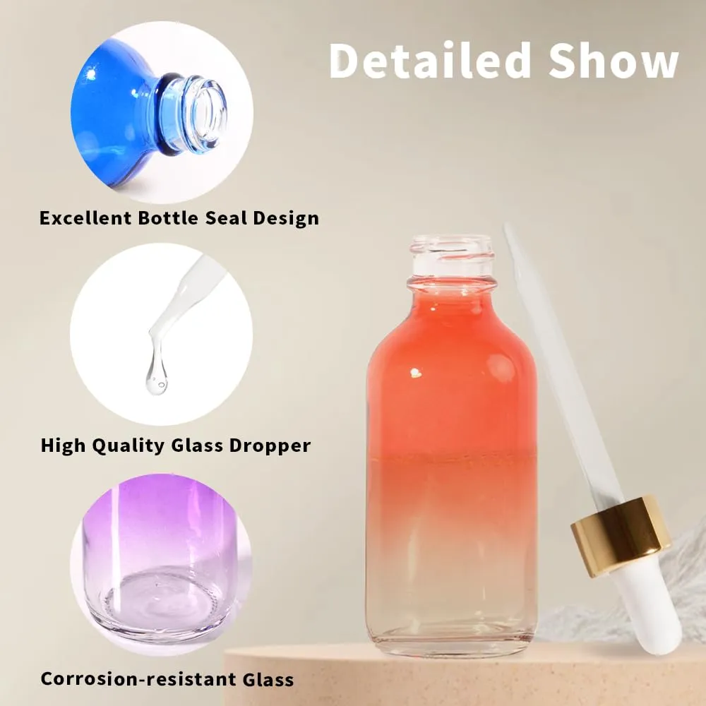 Stellacare 24 Pack, 2oz Glass Dropper Bottle Oil Bottles for Hair, Tincture Bottles with Dropper, Glass Bottle with Dropper