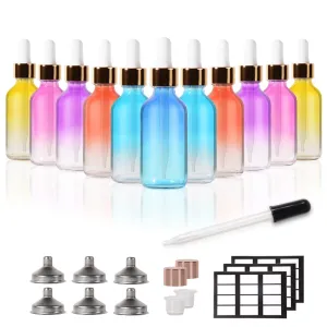 Stellacare 24 Pack, 2oz Glass Dropper Bottle Oil Bottles for Hair, Tincture Bottles with Dropper, Glass Bottle with Dropper