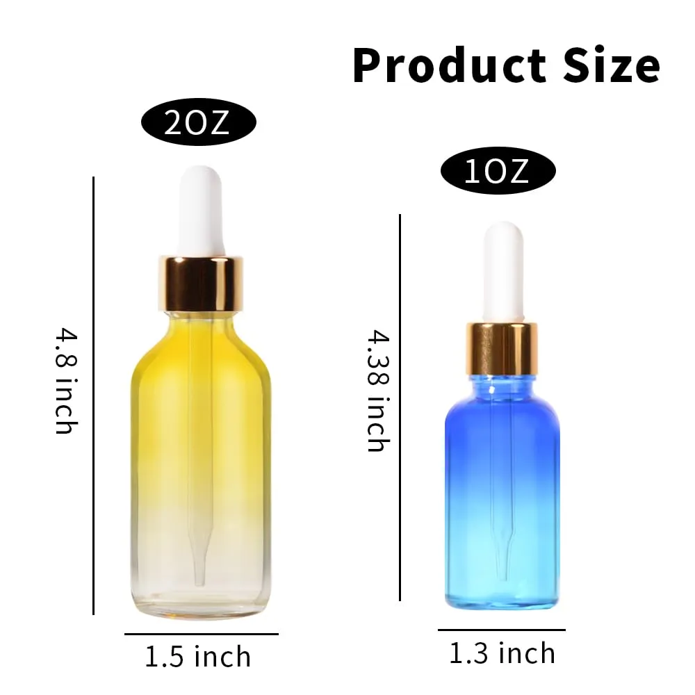 Stellacare 24 Pack, 2oz Glass Dropper Bottle Oil Bottles for Hair, Tincture Bottles with Dropper, Glass Bottle with Dropper