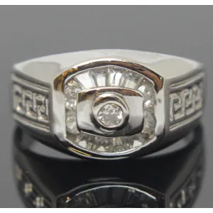 Sterling Silver Diamond CZ Ring Size 13