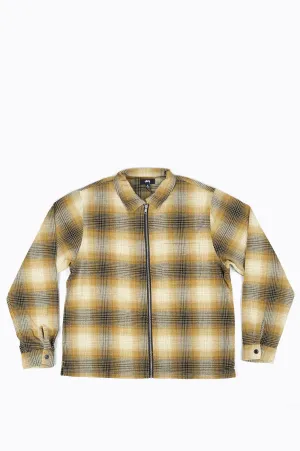 STUSSY JACK SHADOW PLAID ZIP MUSTARD