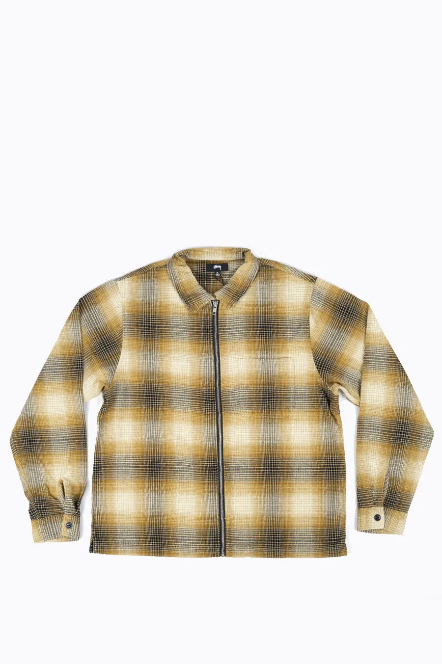 STUSSY JACK SHADOW PLAID ZIP MUSTARD