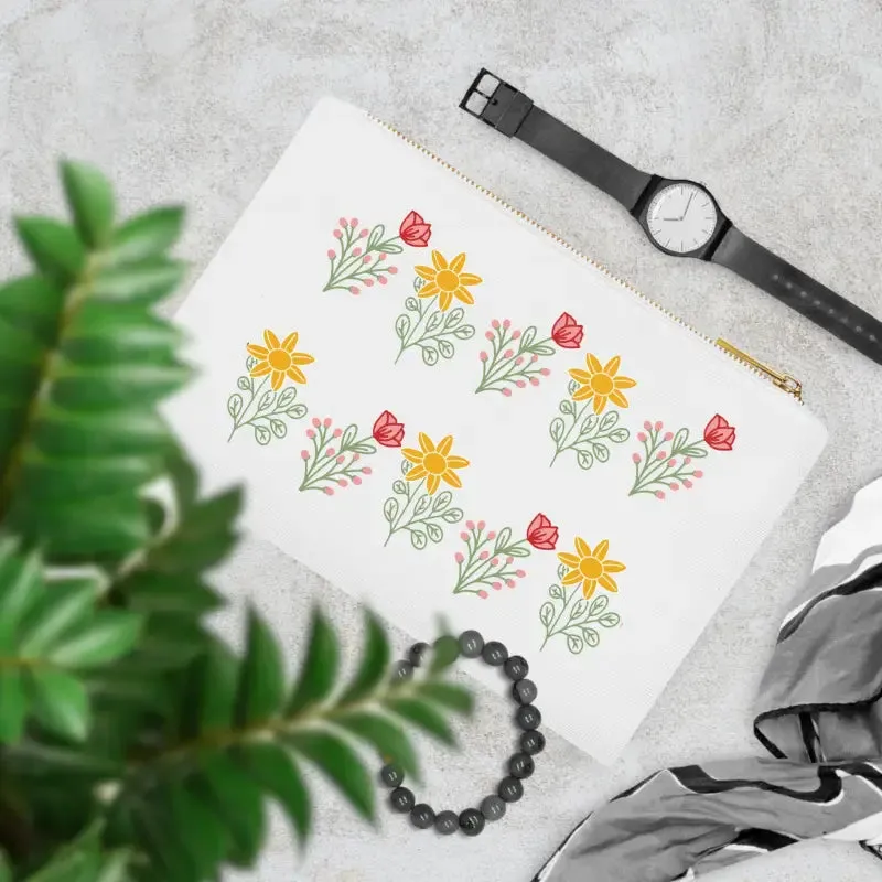 Stylish Chic Floral Cotton Canvas Cosmetic Bag