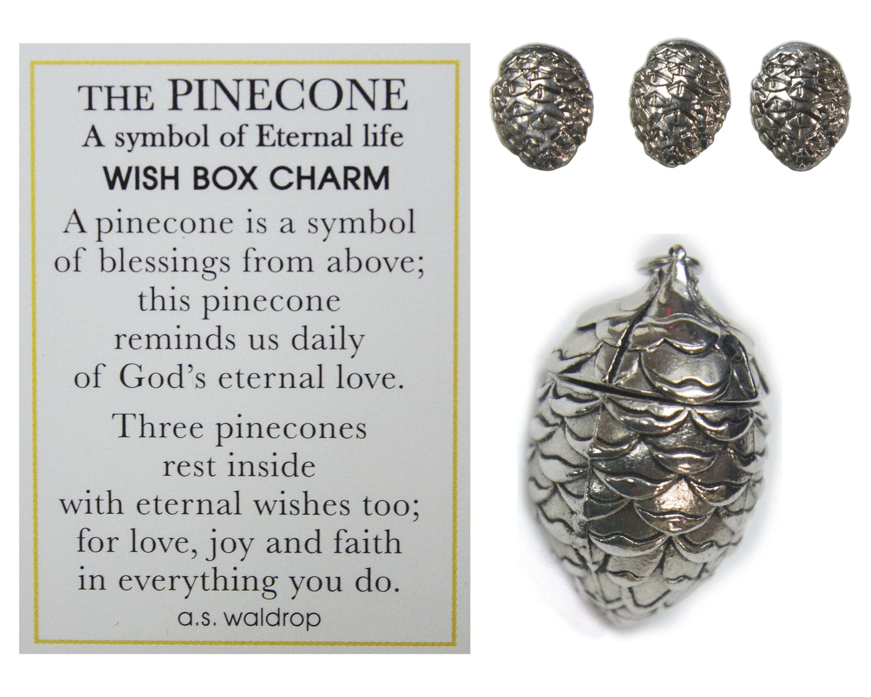 The Pinecone Symbol of Eternal Life Wish Box Charm With Story Card!
