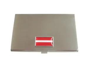 Thin Bordered Latvia Country Flag Business Card Holder