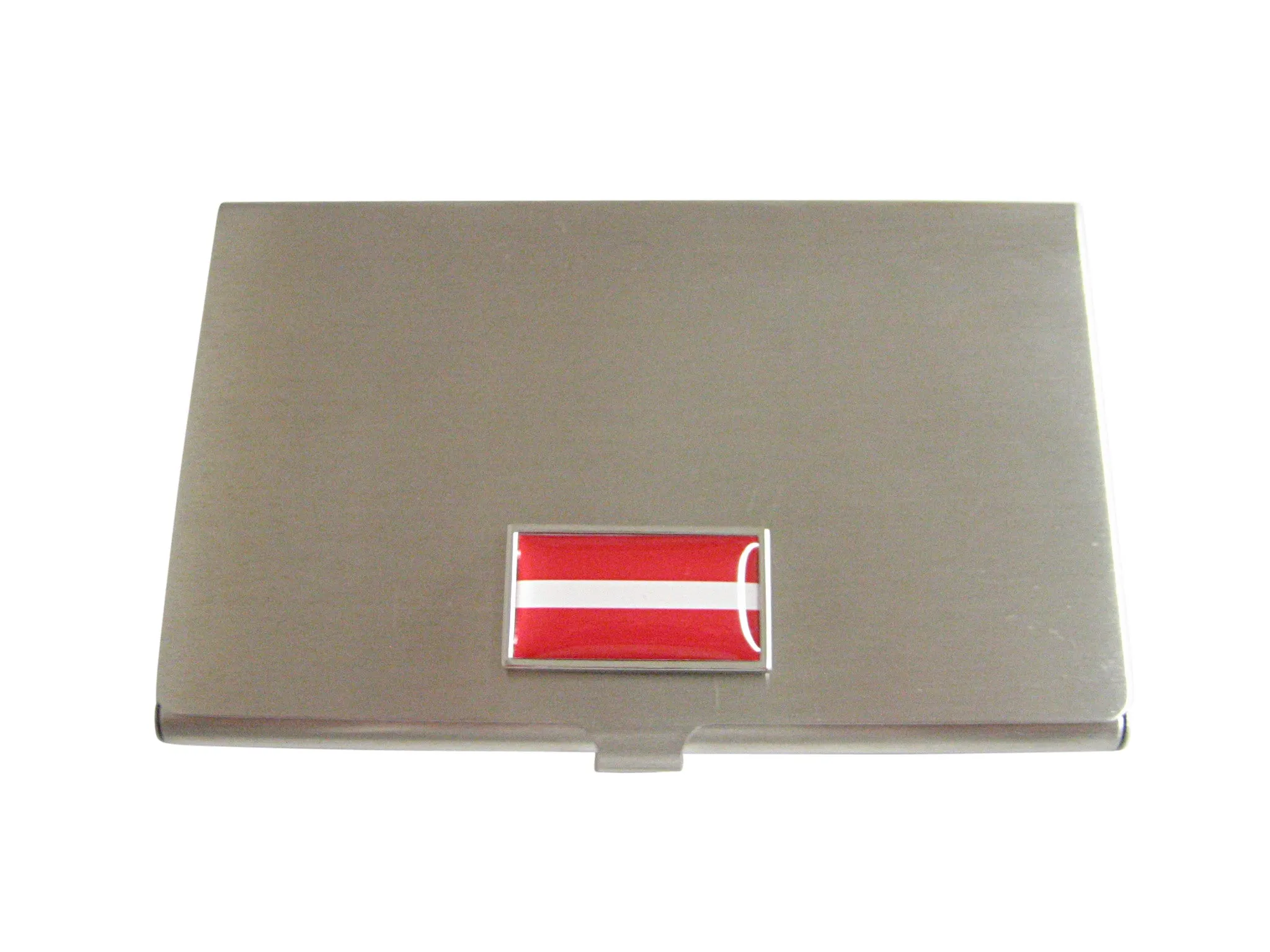 Thin Bordered Latvia Country Flag Business Card Holder