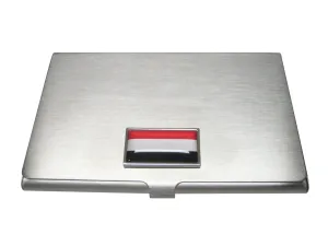 Thin Bordered Republic of Yemen Flag Business Card Holder