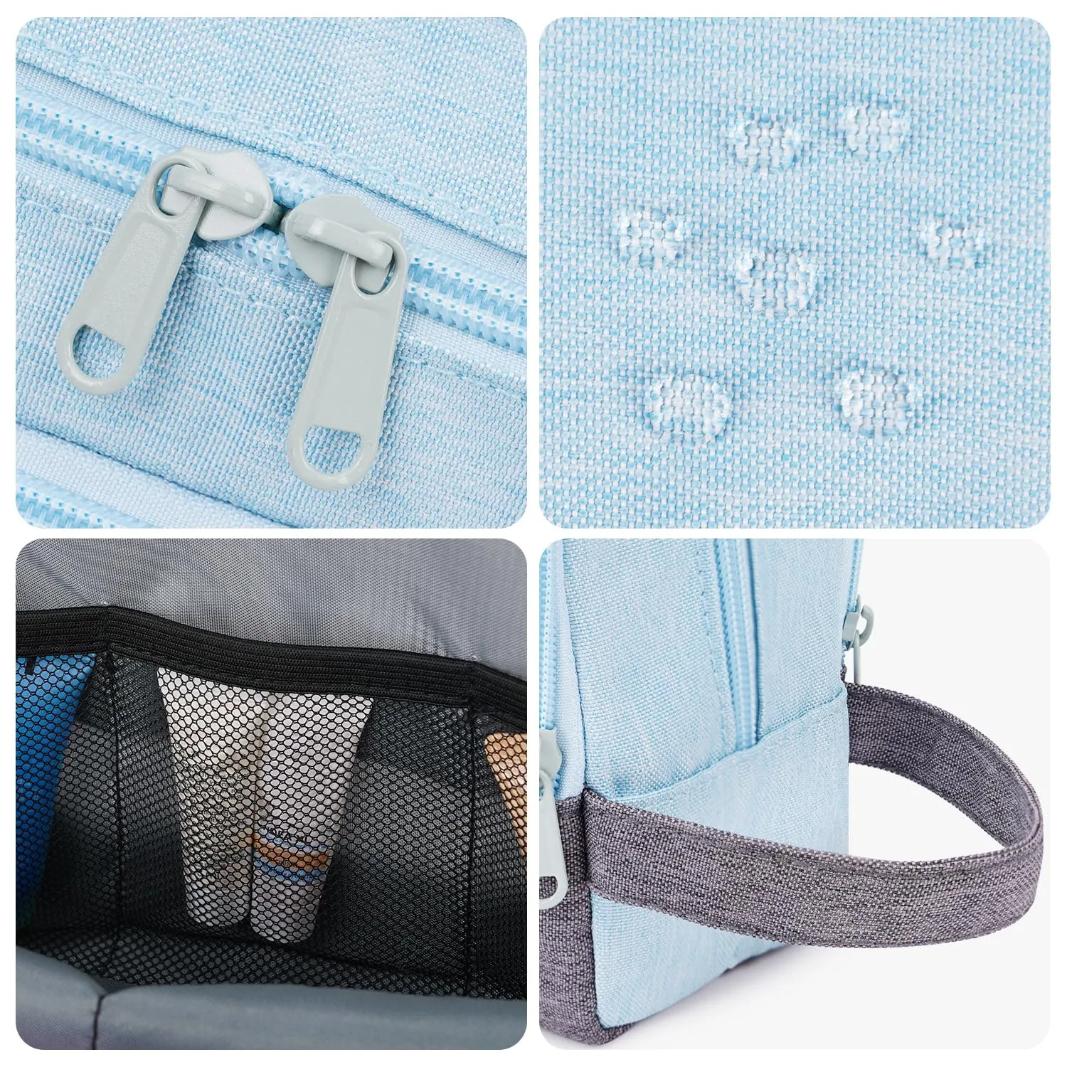 Toiletry Bag for Men Hanging Dopp Kit Water Resistant Shaving Bag Small Toiletry Bag for Traveling (mint green on gray)