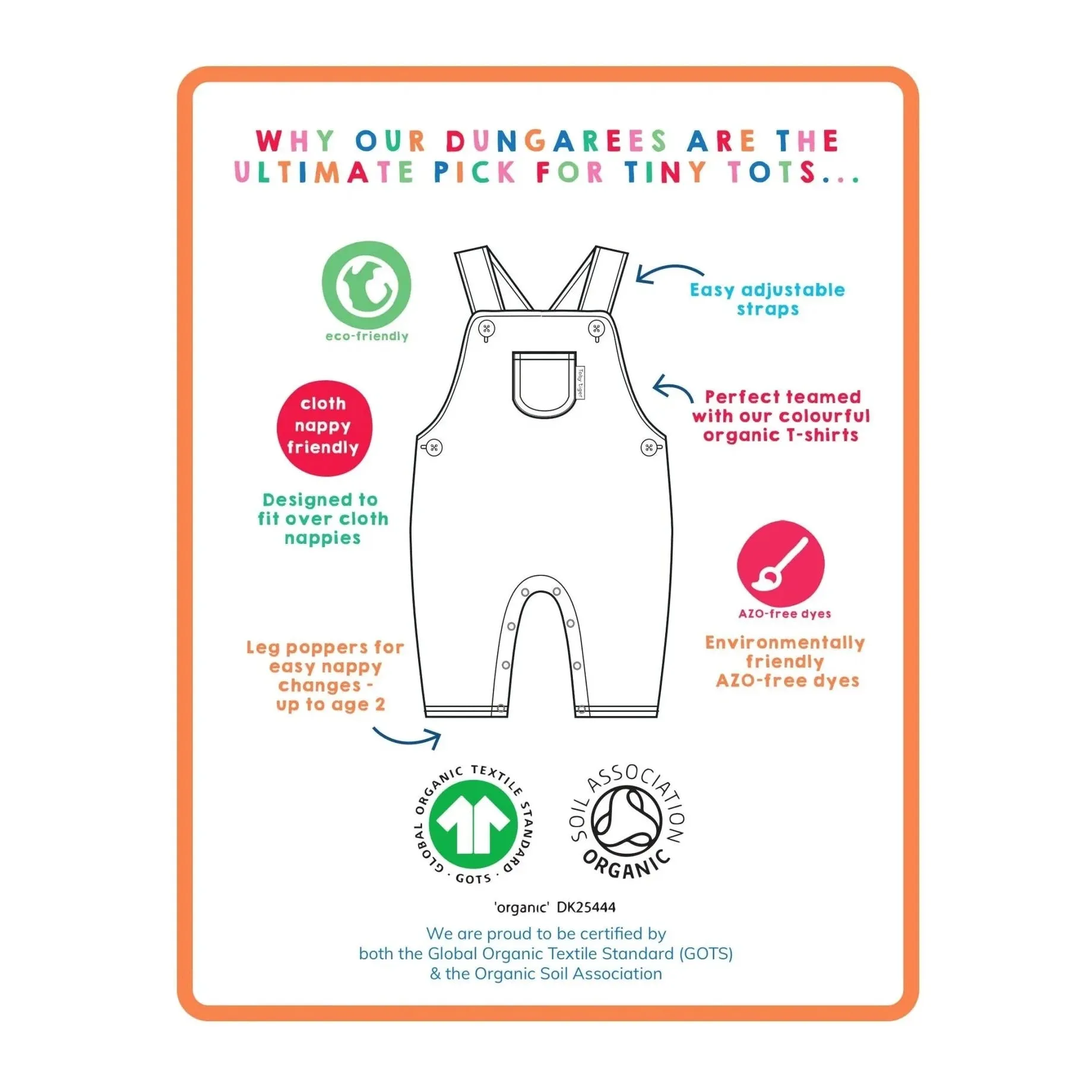 Tonal Dinosaur Print Dungarees