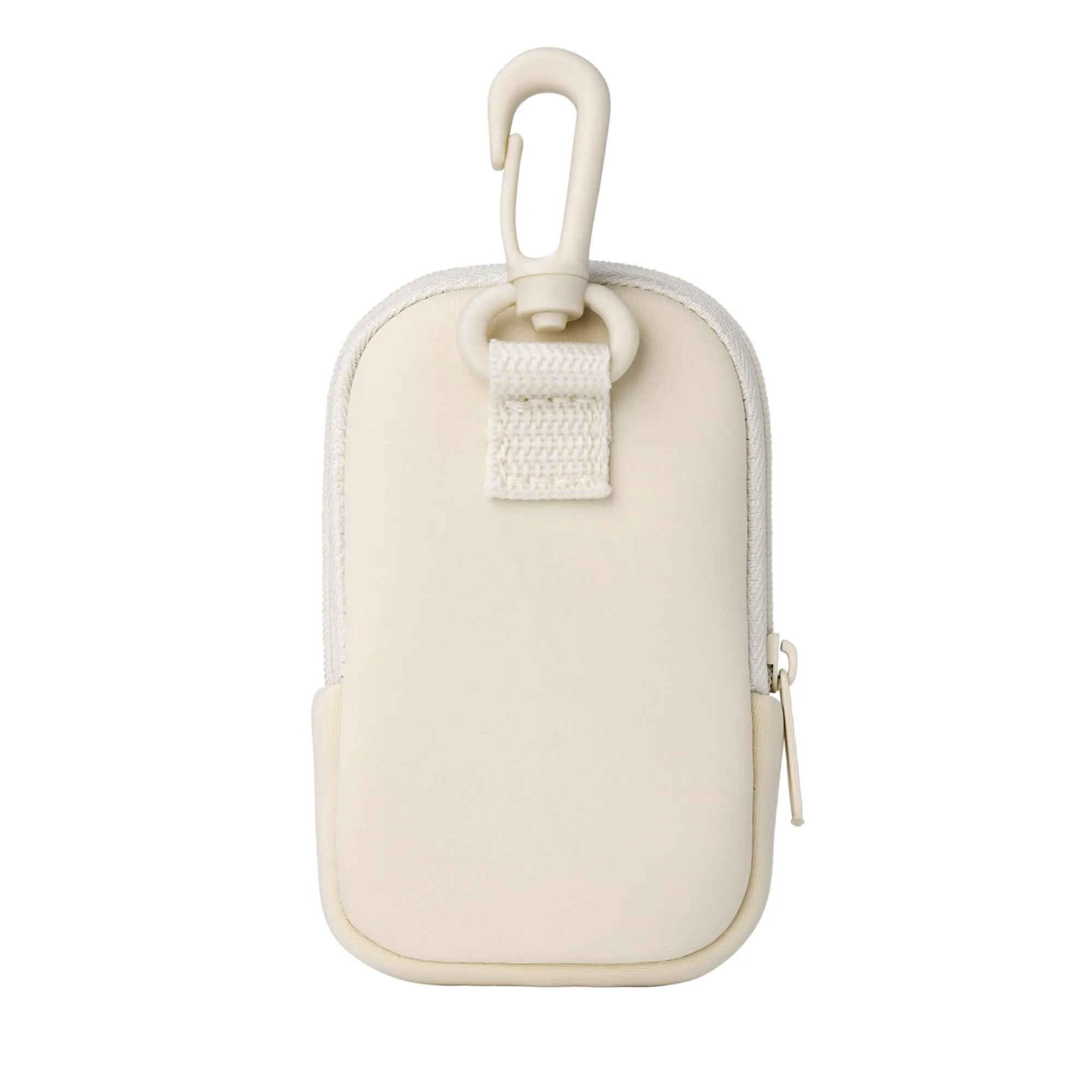 Touchland Touchette Zippered Pouch, Attachable Fashion Accessory with Snap Hook Hand Sanitizer 1FL OZ., Ivory