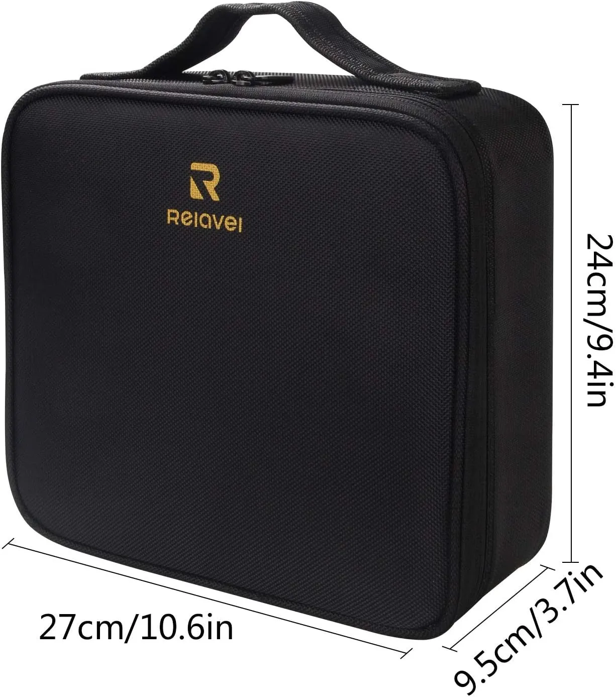 Travel Makeup Train Case Makeup Cosmetic Case Organizer Portable Artist Storage Bag with Adjustable Dividers for Cosmetics Makeup Brushes Toiletry Jewelry Digital Accessories Black
