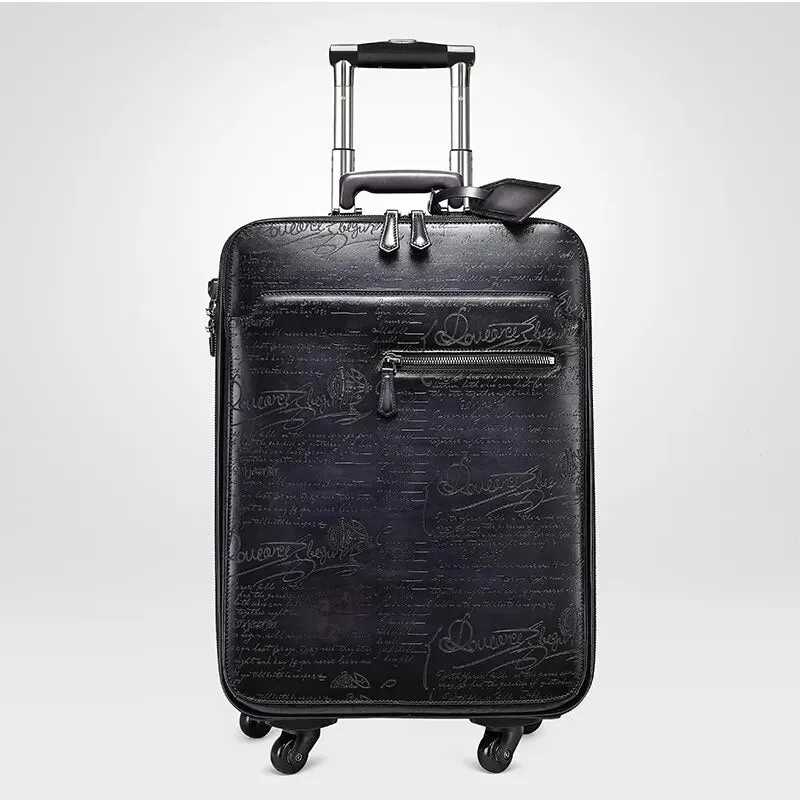 Tudor Upright Business Spinner Luggage, Blue/Brown/Dark Gray, 22 inches