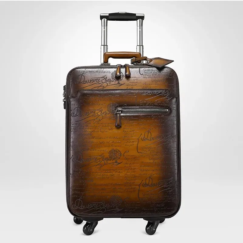 Tudor Upright Business Spinner Luggage, Blue/Brown/Dark Gray, 22 inches