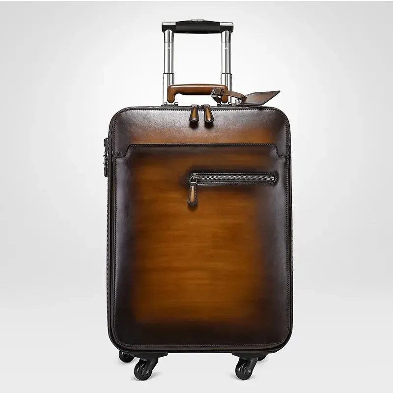 Tudor Upright Business Spinner Luggage, Blue/Brown/Dark Gray, 22 inches
