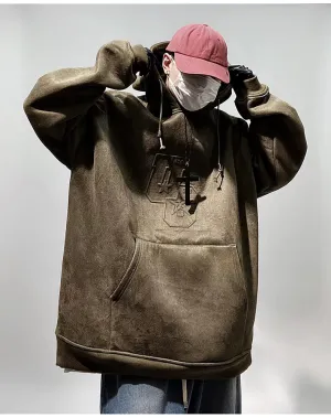 UC Faux Suede Embossed Hoodie