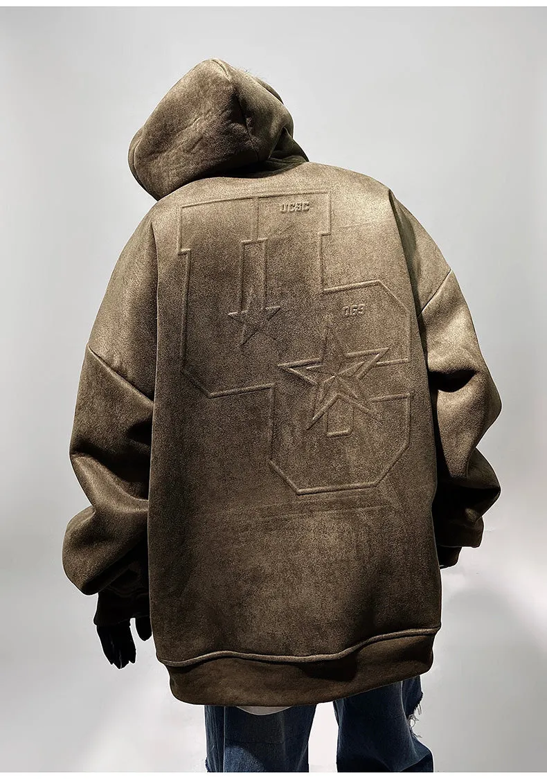 UC Faux Suede Embossed Hoodie