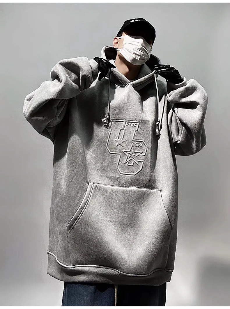 UC Faux Suede Embossed Hoodie