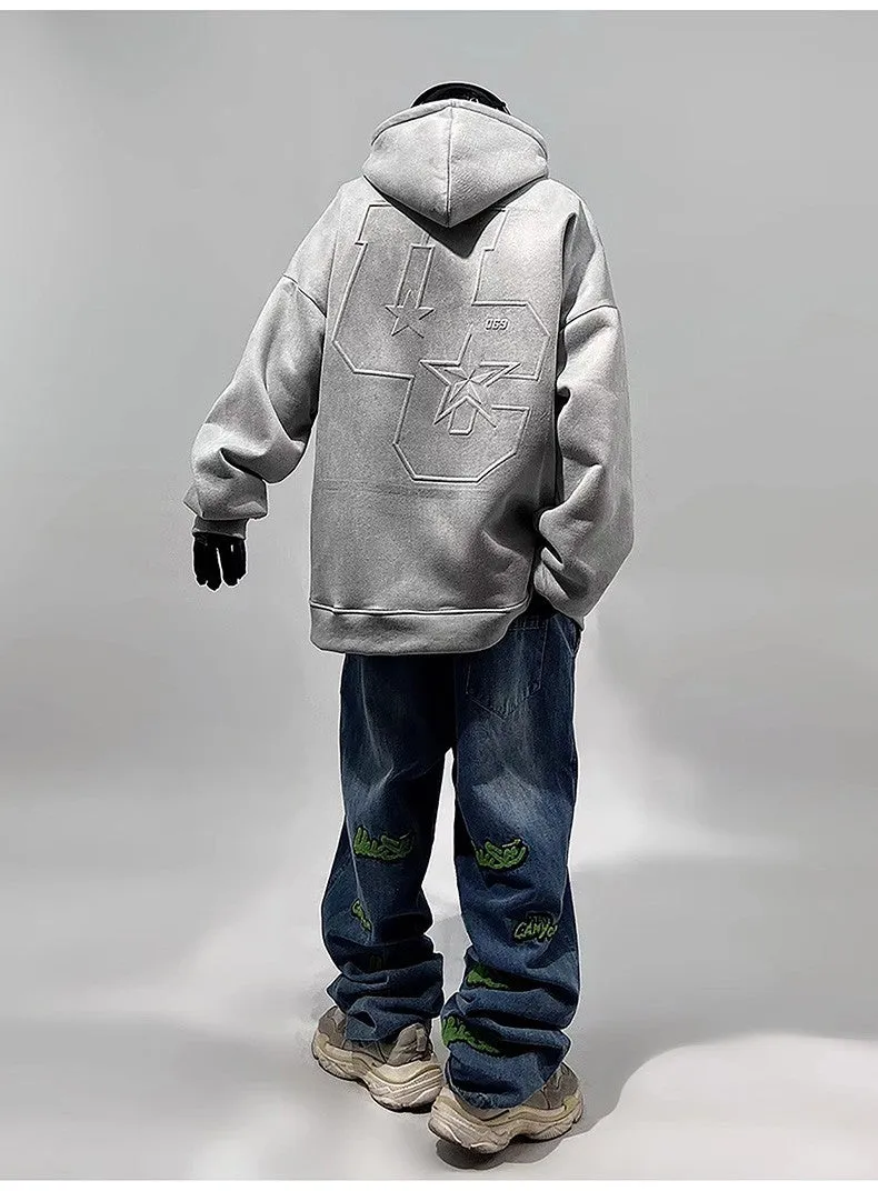 UC Faux Suede Embossed Hoodie