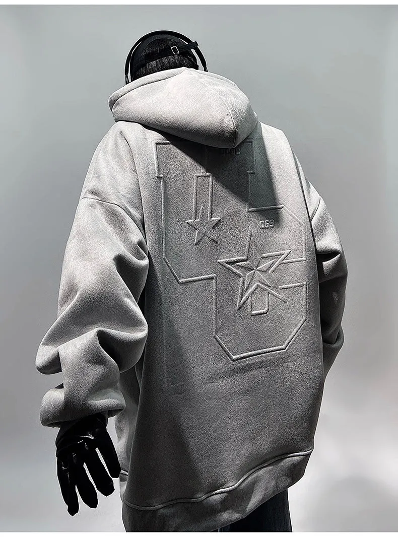 UC Faux Suede Embossed Hoodie
