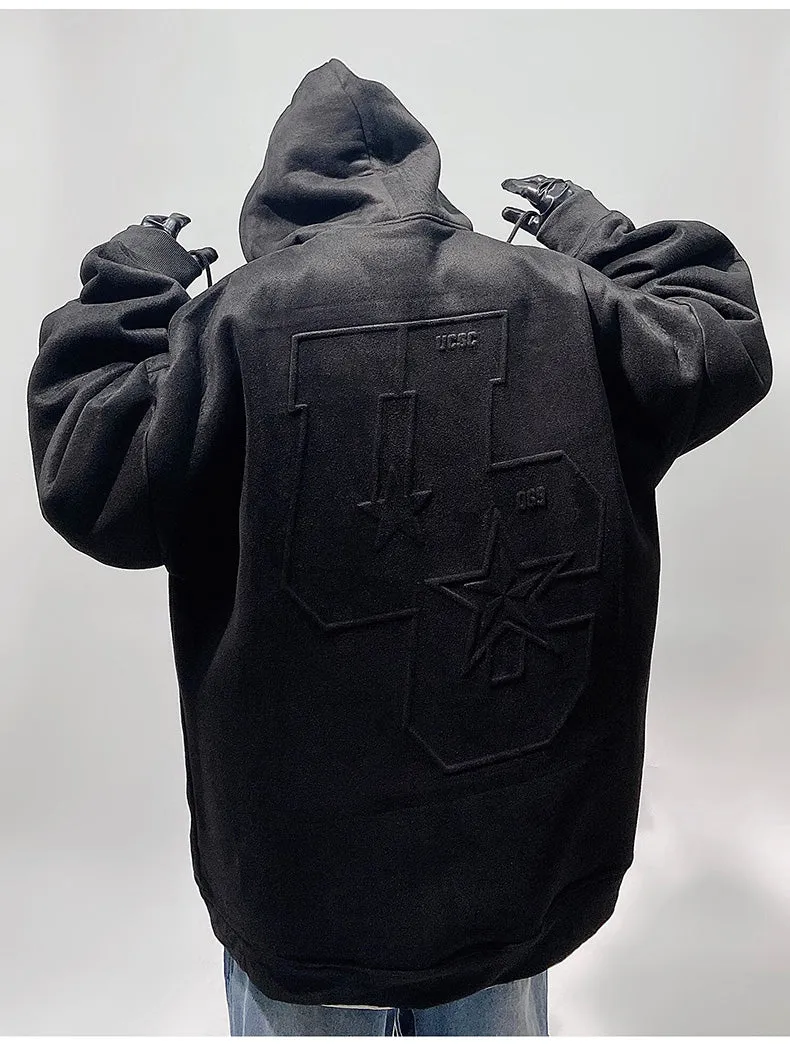 UC Faux Suede Embossed Hoodie
