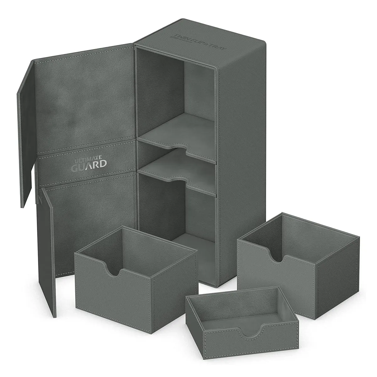 Ultimate Guard Twin Flip n Tray Deck Case 266  Xenoskin Grey Deck Box
