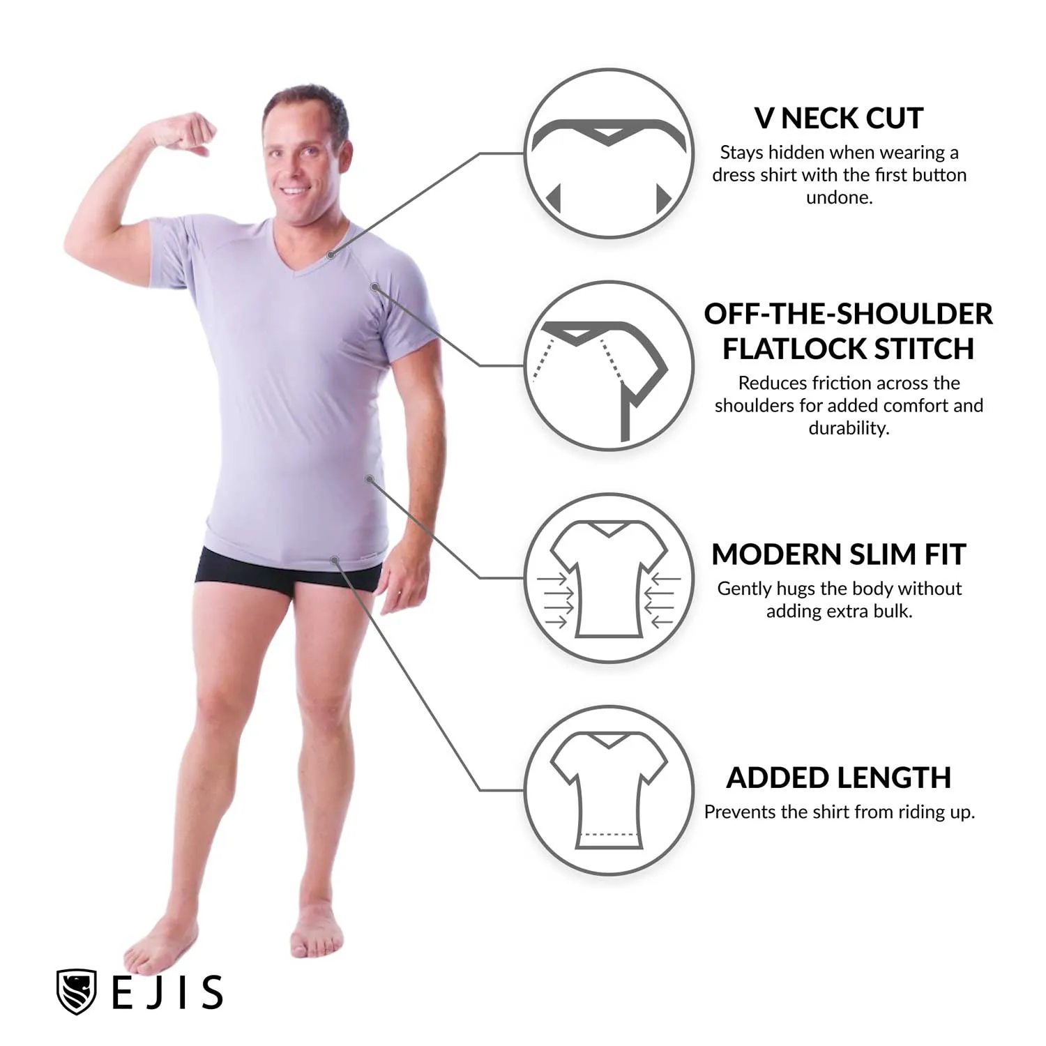 V-Neck Cotton Sweat Proof Undershirt For Men - Mix 9-Pack (5x Black, 4x Grey)