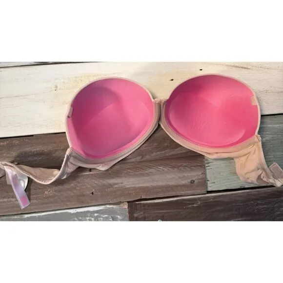 Victoria's Secret PINK Wear Everywhere Strapless Push-Up Bra 36D Tan White Black