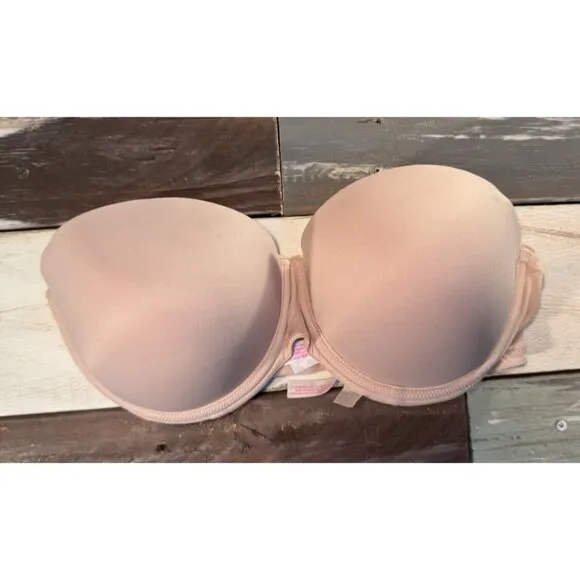 Victoria's Secret PINK Wear Everywhere Strapless Push-Up Bra 36D Tan White Black