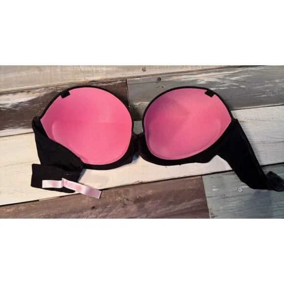 Victoria's Secret PINK Wear Everywhere Strapless Push-Up Bra 36D Tan White Black