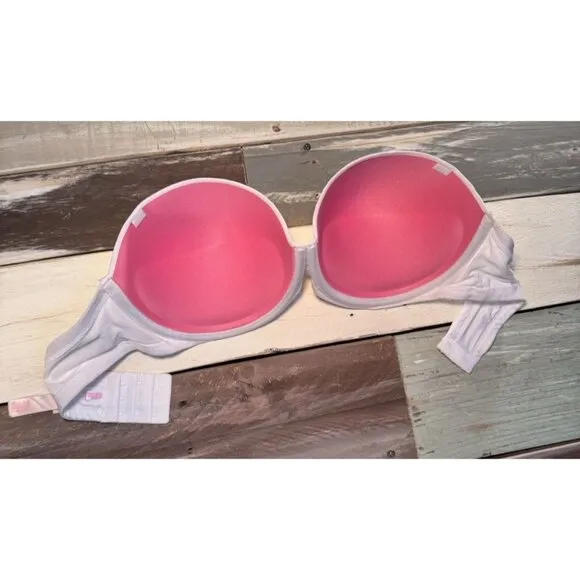 Victoria's Secret PINK Wear Everywhere Strapless Push-Up Bra 36D Tan White Black