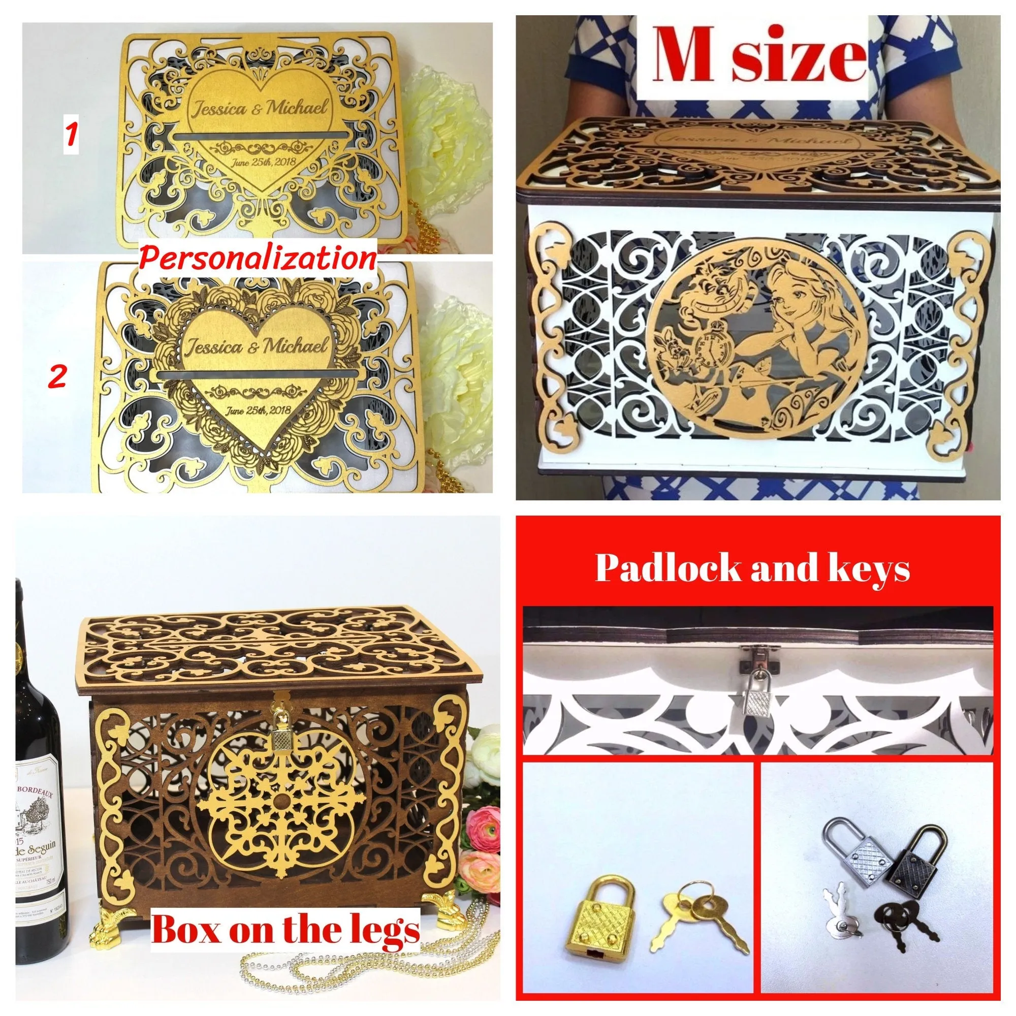 Wedding Card Box, Rapunzel, Card Holder Envelope Box handmade