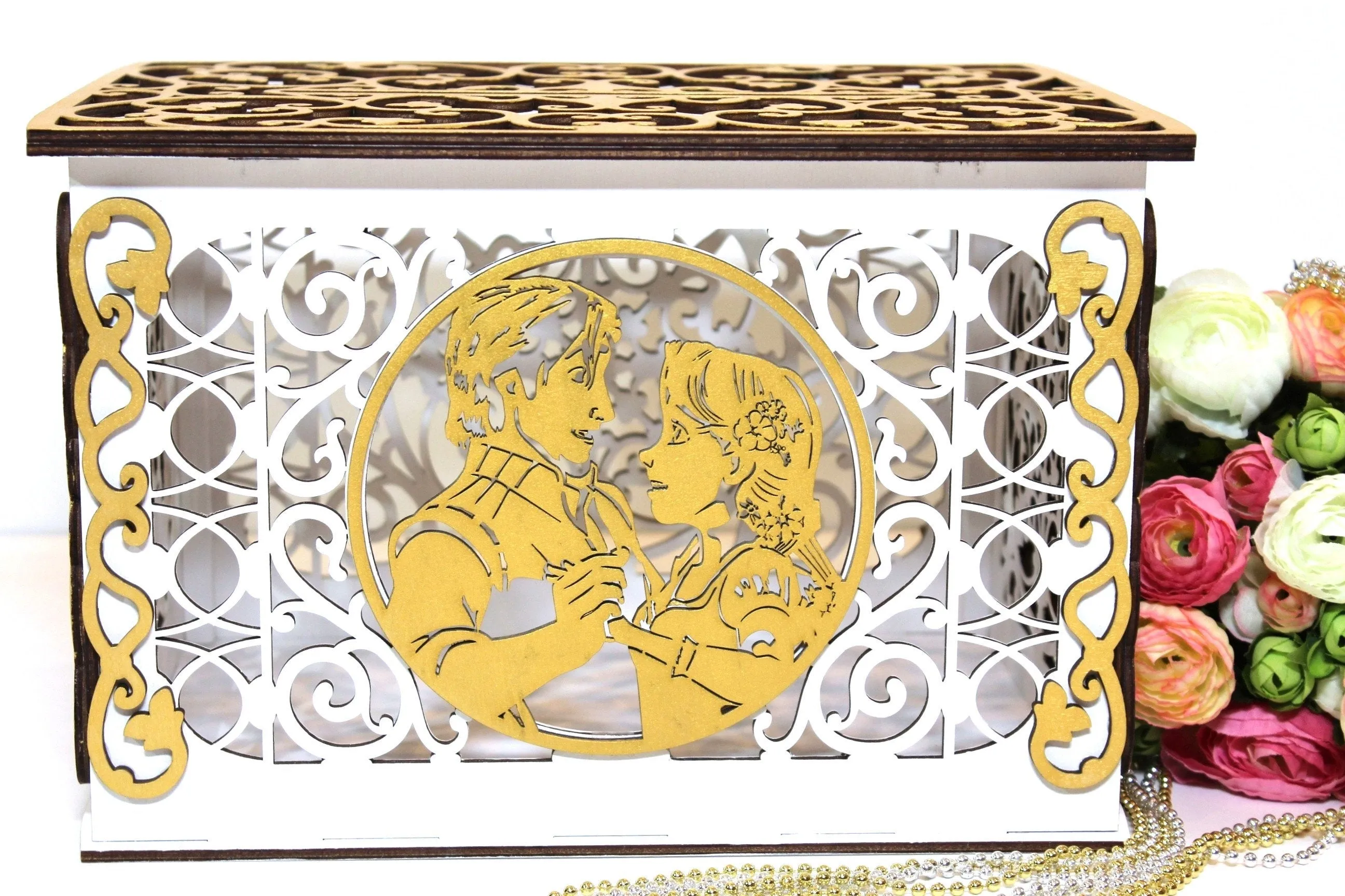 Wedding Card Box, Rapunzel, Card Holder Envelope Box handmade