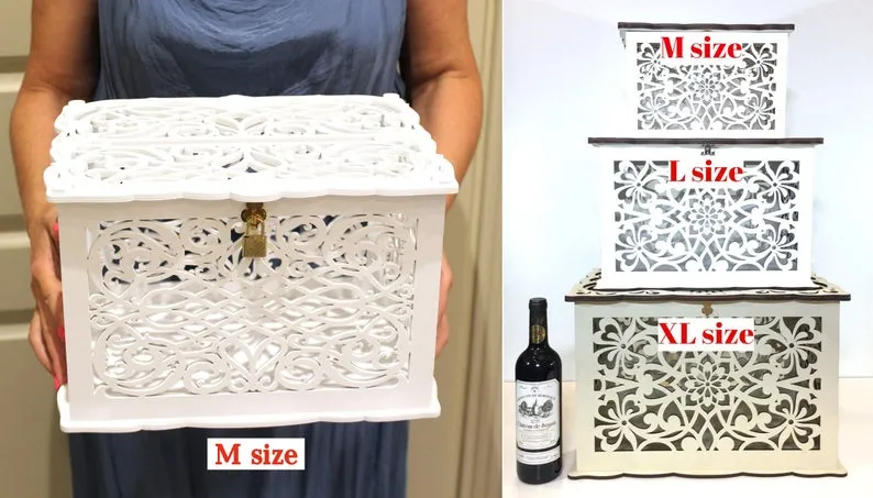 Wedding Card Box With Lock, Money Envelopes Box, Card Holder handmade
