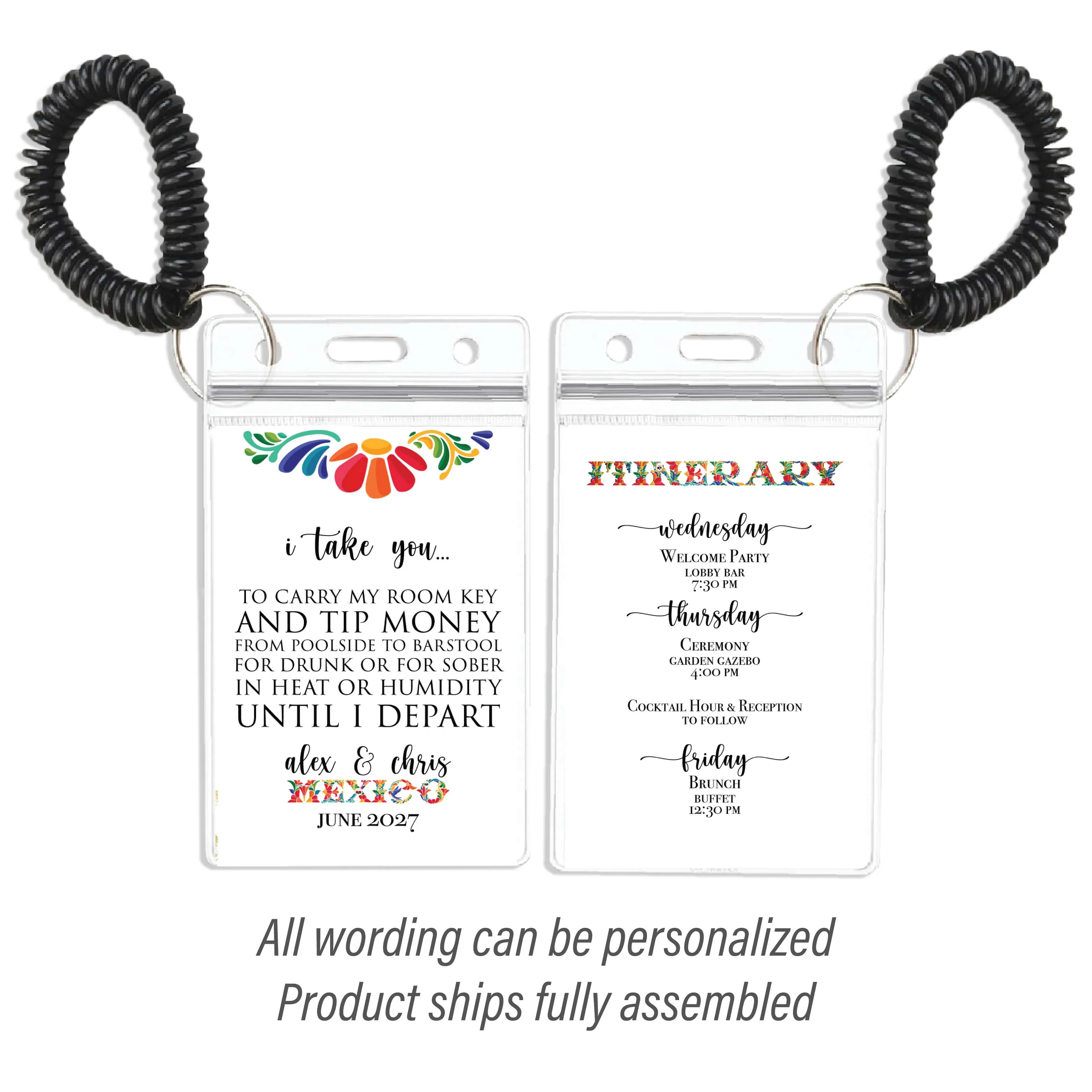 Wedding Room Key Holder - Vibrant Mexican Pattern