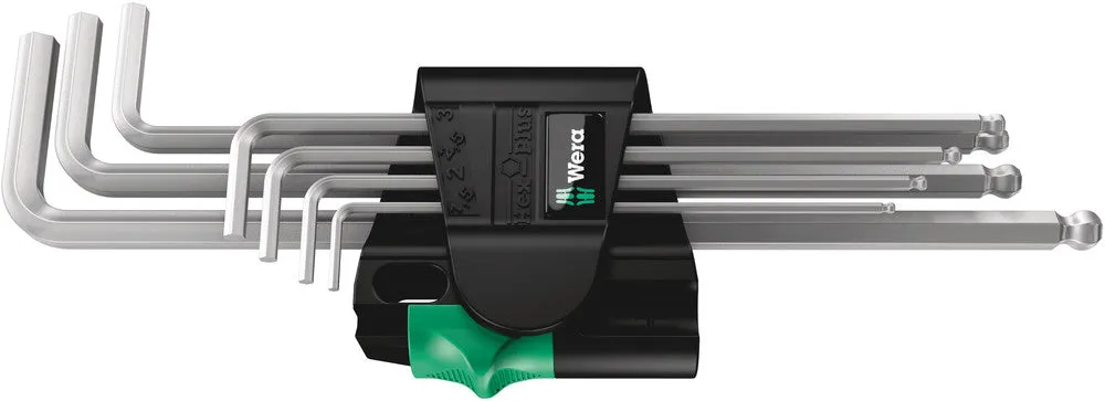 Wera 05022101001 950/7 Hex-Plus Magnet 1 Magnetic L-key set, metric, chrome-plated, 7 pieces
