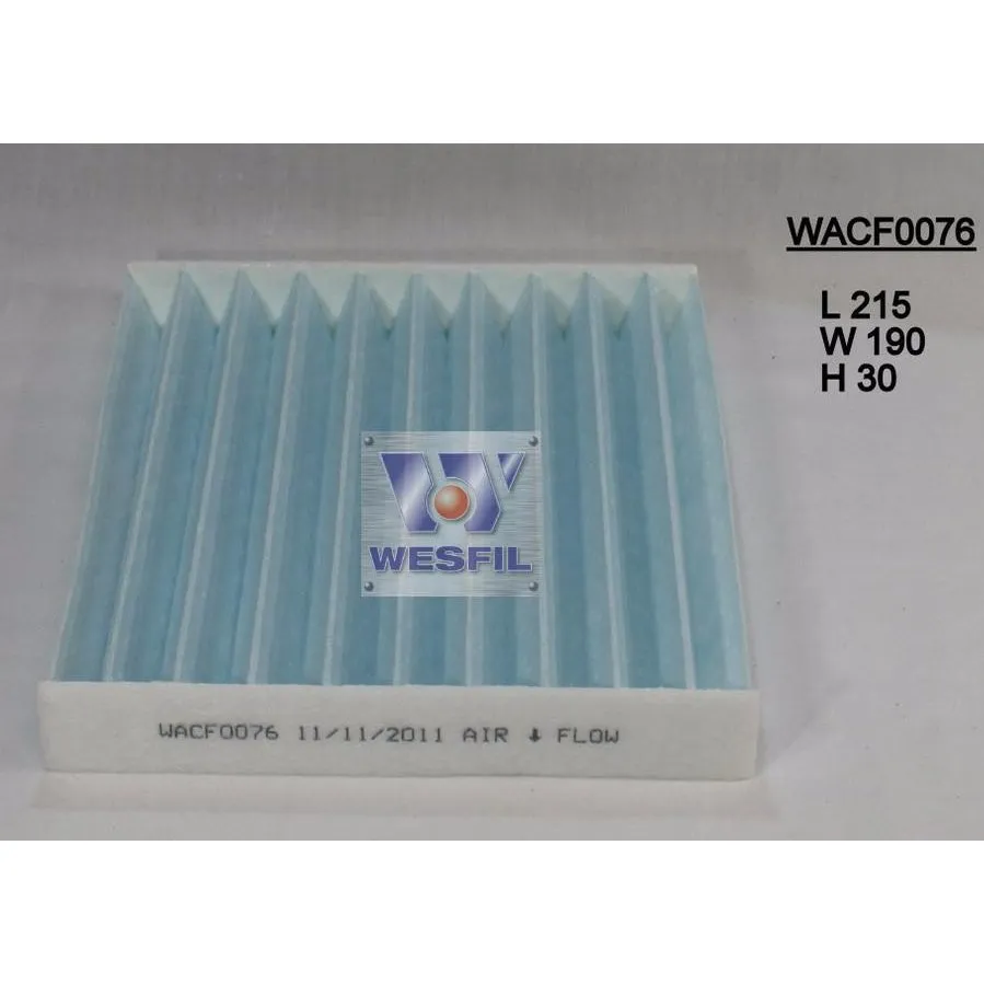 Wesfil Cabin/Pollen Air Filter - WACF0076 - RCA178P