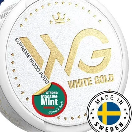 White Gold Strong Massive Mint Nicotine Pouches (20pcs/Can)